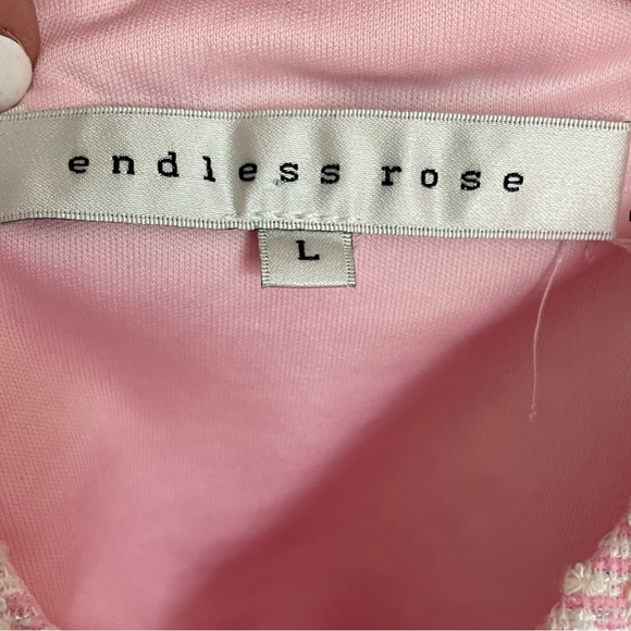 NWOT Endless rose pink and white tweed crop top - Picture 2 of 3
